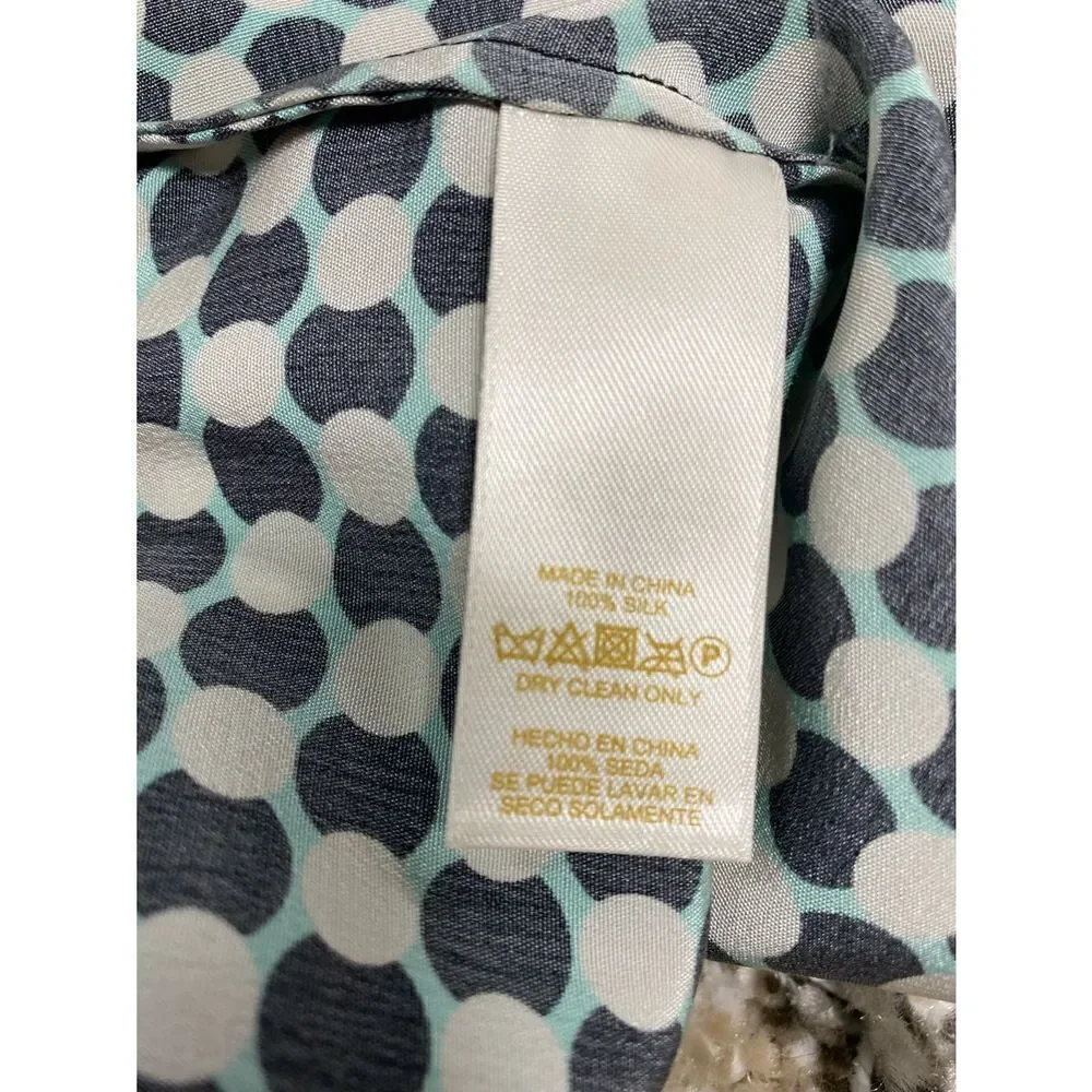 Kate Spade Black-white-Aqua Peter Pan Collar Dress Size 8